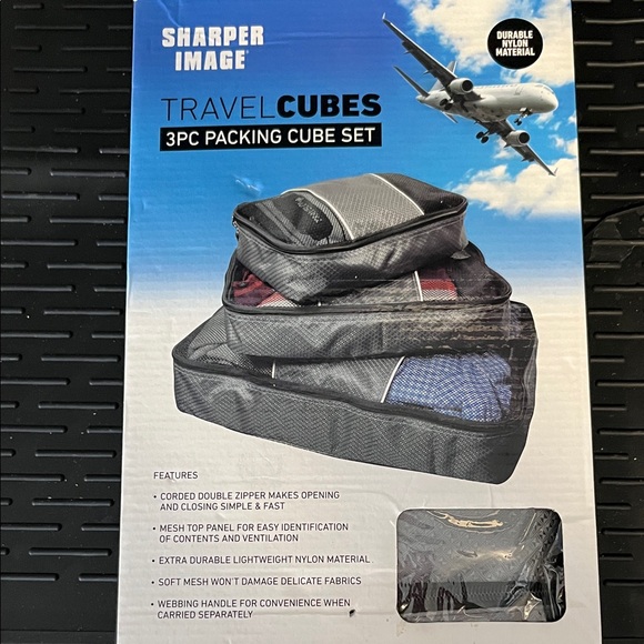Sharper Image 3-Piece Packing Cubes in Black, Gray, and Blue - new unopened box - Picture 1 of 1